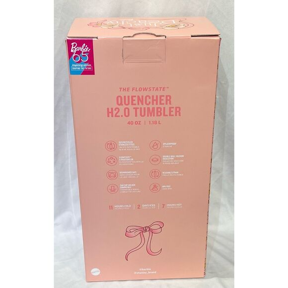 🔥Authentic Stanley Barbie Peaches ‘N Cream 40 oz Tumbler Limited Edition Brand - Picture 2 of 5
